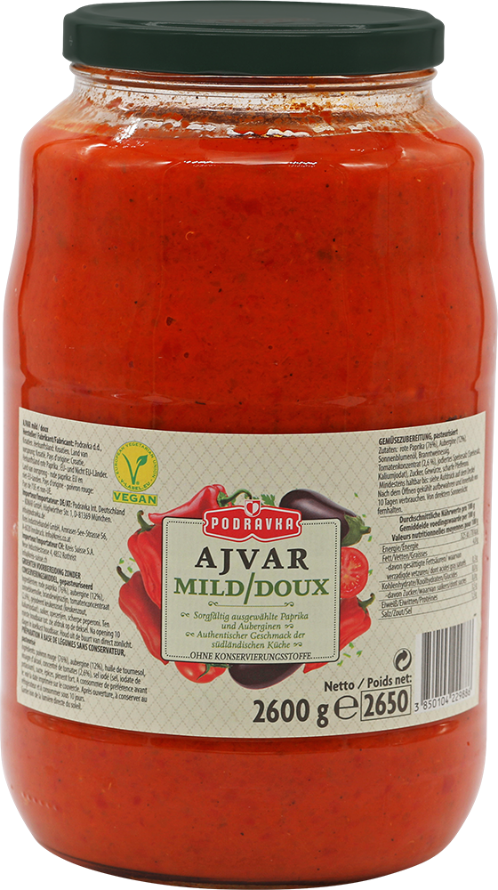 Ajvar Podravka 2.6kg doux