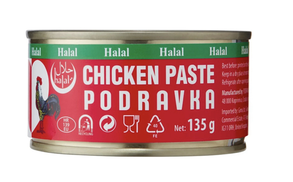 Pâté poulet podravka halal 135g