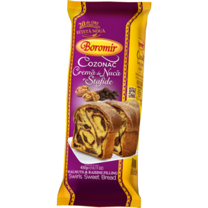 Cozonac Crema de nuca si Stafide Boromir 450g