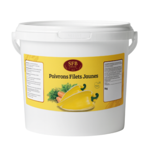Poivrons filets jaunes Amanda PVC 5Kg SFB FOOD